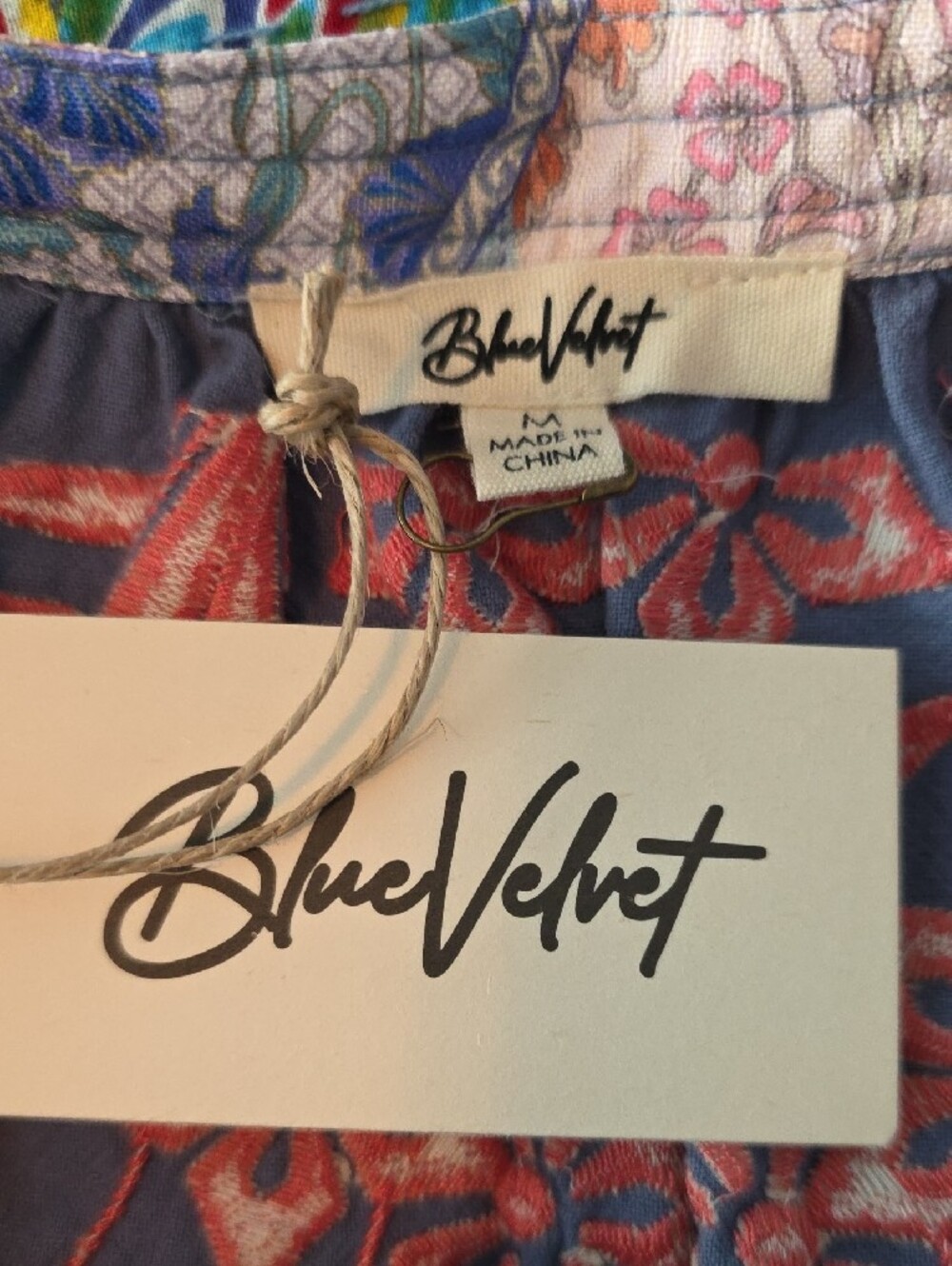 NWT Blue Velvet Medium Boho Floral Peasant Tunic Top - Picture 3 of 8